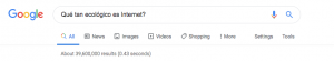 Internet ecológico búsqueda Google