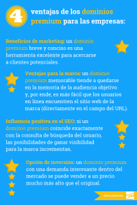 Ventajas de un dominio premium infografia