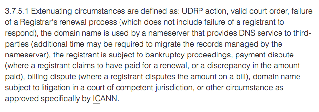 3.7.5.1. del Registrar Accreditation Agreement, ICANN